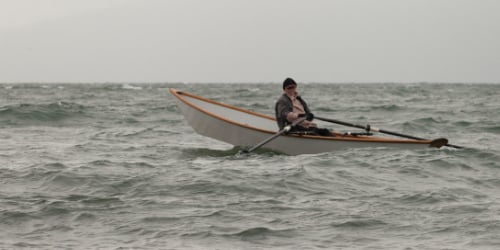 Rowboat rough seas