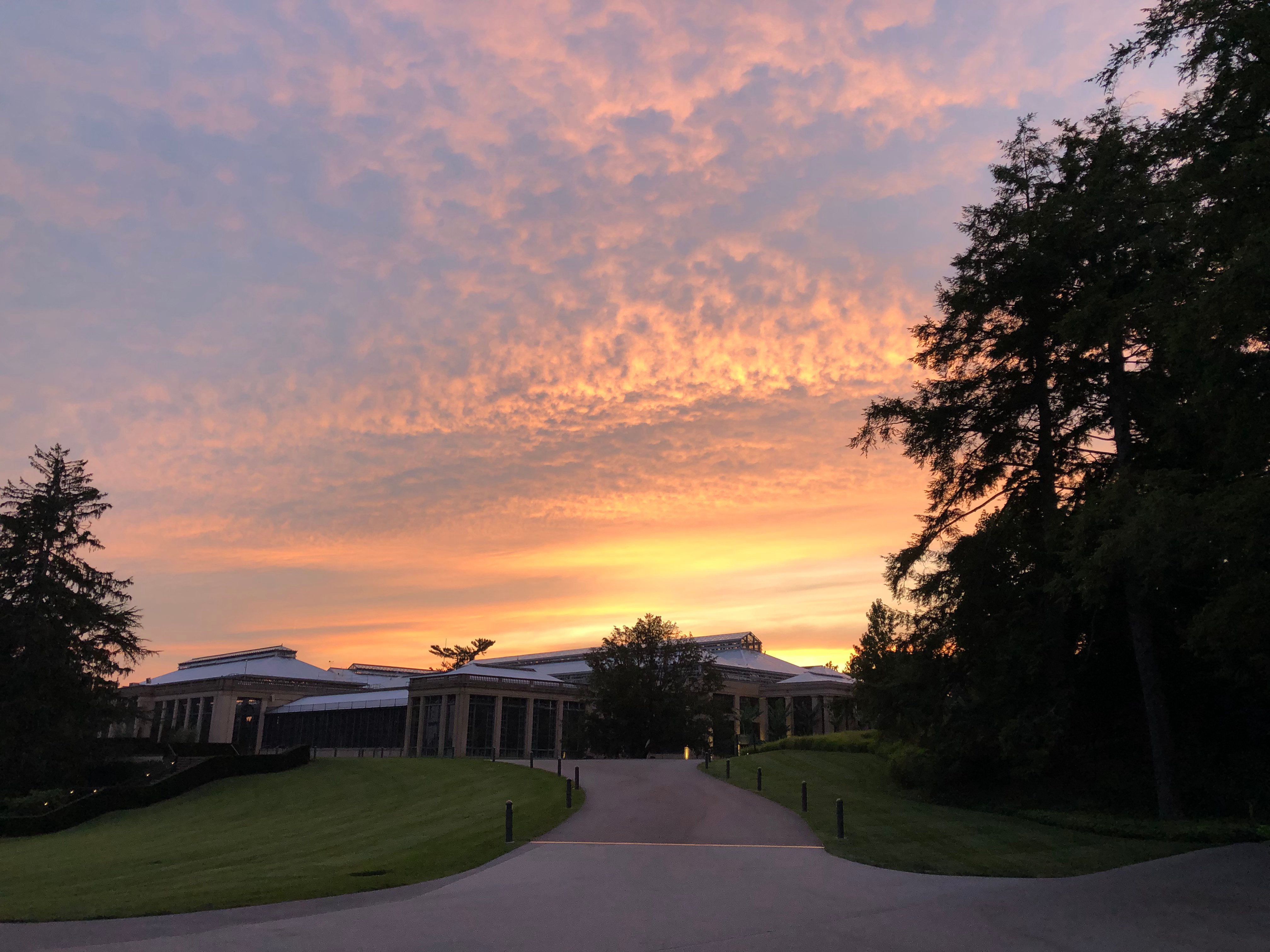 Longwood conservatory sunset